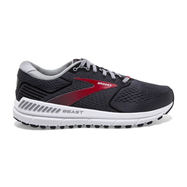 Brooks Beast 20 - Mens Running Shoes - Blackened Pearl/Black/Red