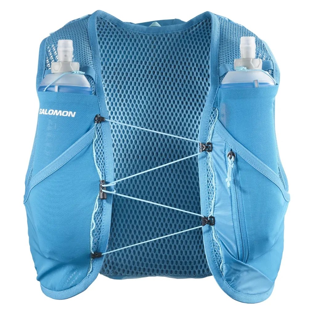 Salomon Active Skin 4 Set Unisex Trail Running Vest With Flasks - Blue Danube/Blue Danube