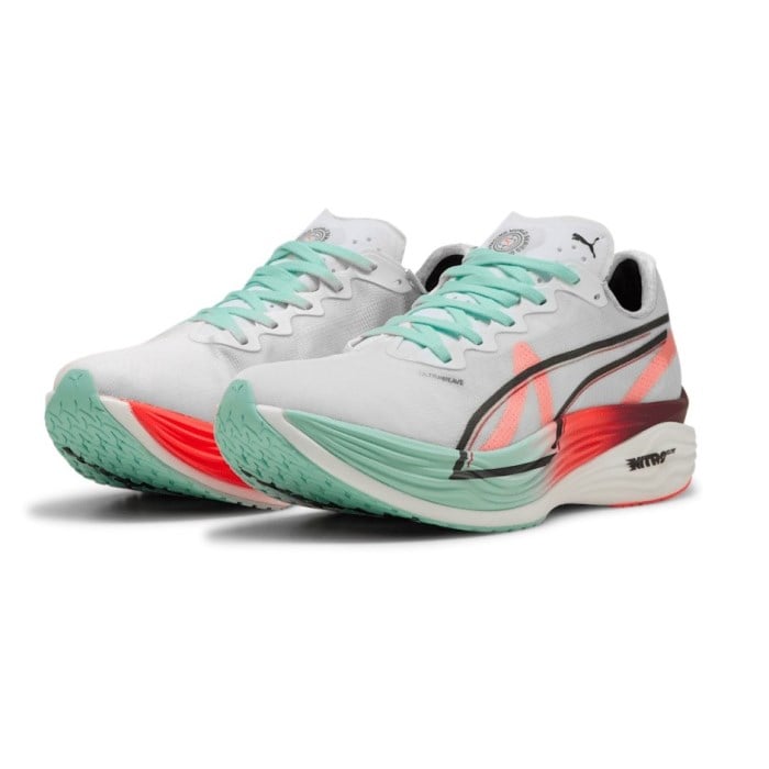 Puma Deviate Nitro Elite 3 Hyrox - Womens Running Shoes - Puma White/Glowing Red/Mint Melt
