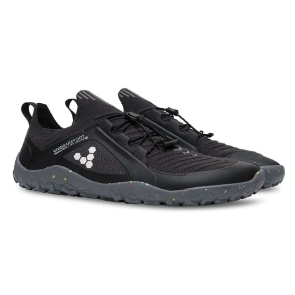 Vivobarefoot Primus Trail Knit FG - Womens Trail Running Shoes - Obsidian/Misty Rose/Grey