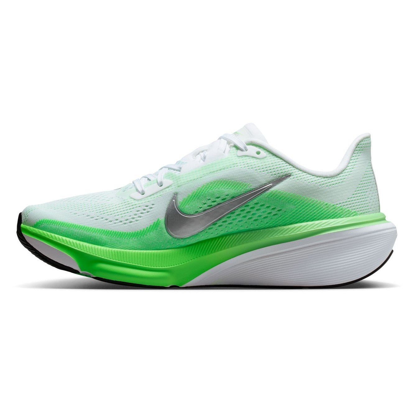 Nike Pegasus 42 - Womens Running Shoes - White/Metallic Silver/Green Strike - image 3
