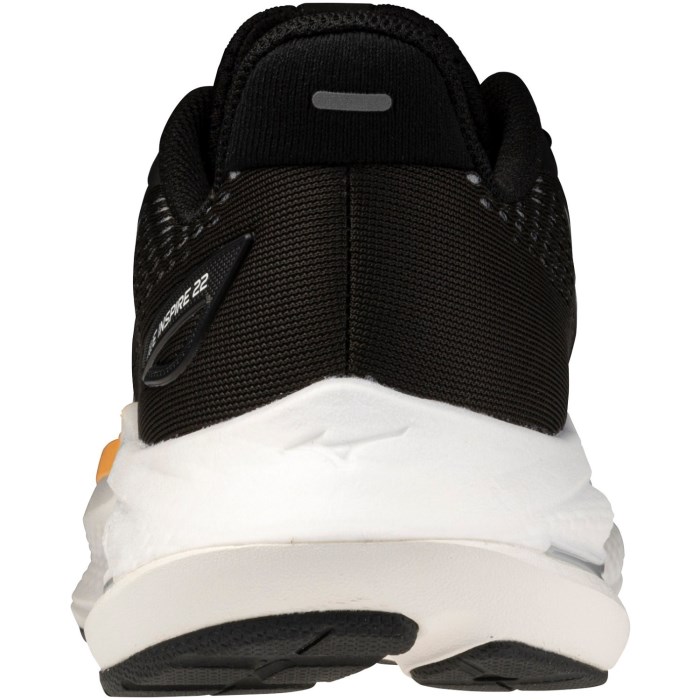 Mizuno Wave Inspire 22 - Womens Running Shoes - Black/White/Papaya