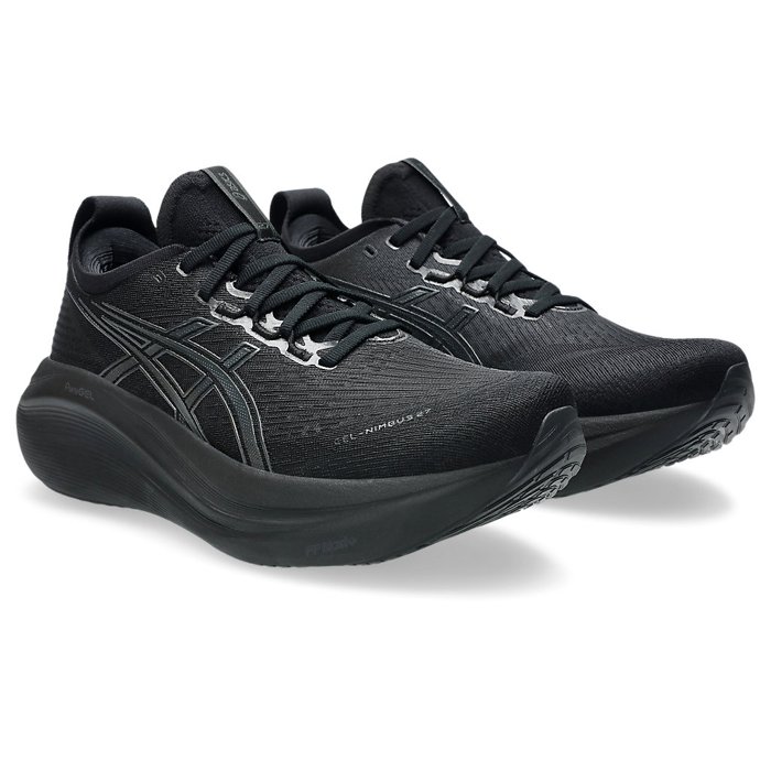 Asics Gel Nimbus 27 - Mens Running Shoes - Black/Graphite Grey