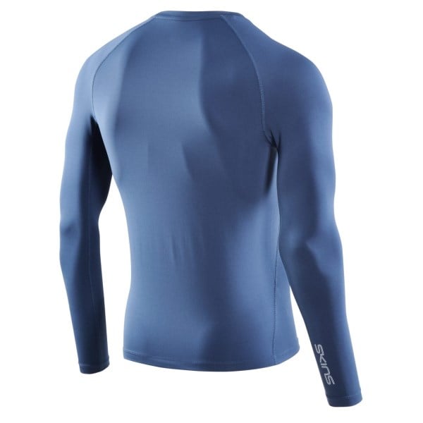Skins Series-2 Mens Compression Long Sleeve Top - Navy Blue