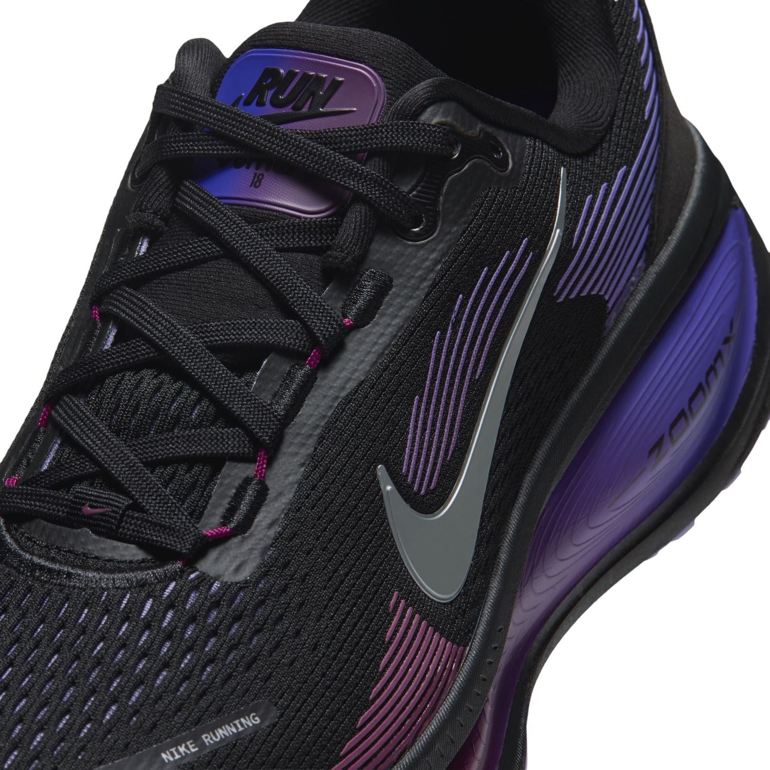 Nike Vomero 18 - Womens Running Shoes - Black/Metallic Silver/Persian Violet - image 9