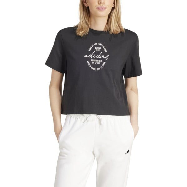 adidas Brand Love Womens Signature Graphic T-Shirt - Black