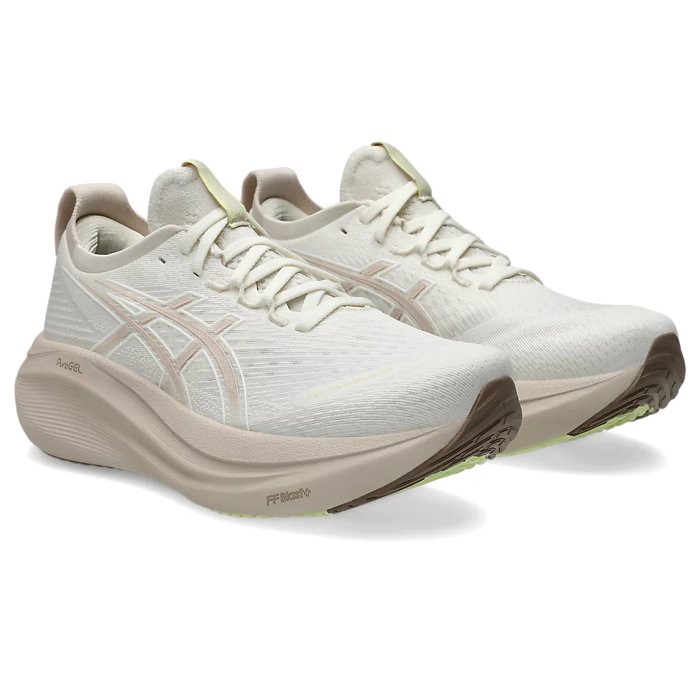 Asics Gel Nimbus 27 - Womens Running Shoes - Cream/Mineral Beige