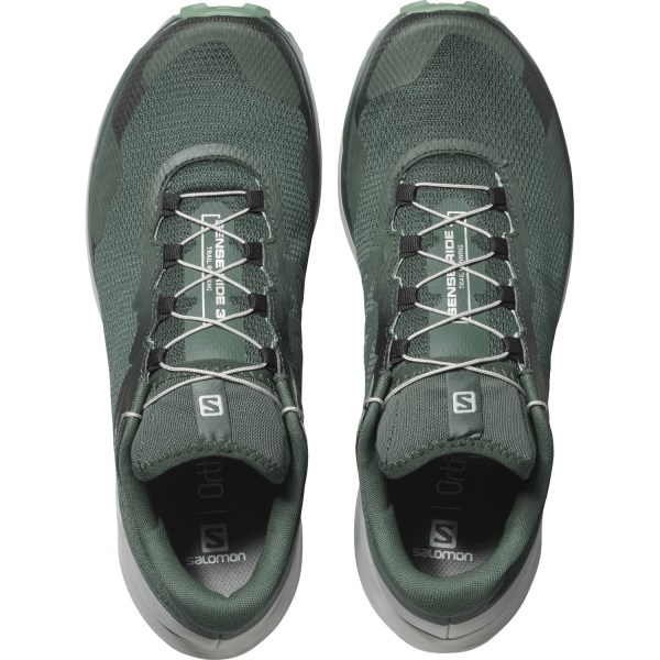 Salomon Sense Ride 3 - Mens Trail Running Shoes - Green Gables/Alloy/Oil Blue