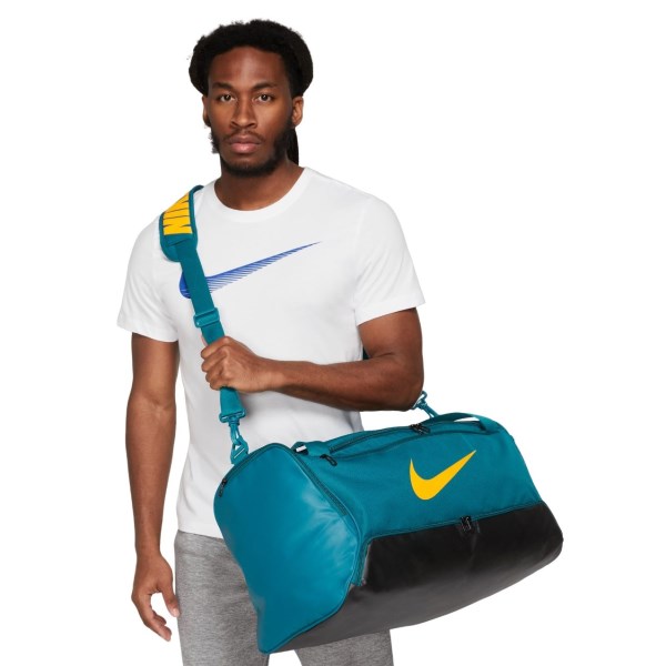 Nike Brasilia 9.5 Medium Training Duffel Bag - Geode Teal/Black/Sundial