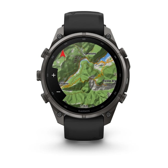 Garmin Fenix 9 Pro 47mm Premium Multisport Smartwatch - Carbon Grey DLC Titanium with Black/Pebble - Carbon Grey DLC Titanium with Black/Pebble Grey Silicone Band - image 6