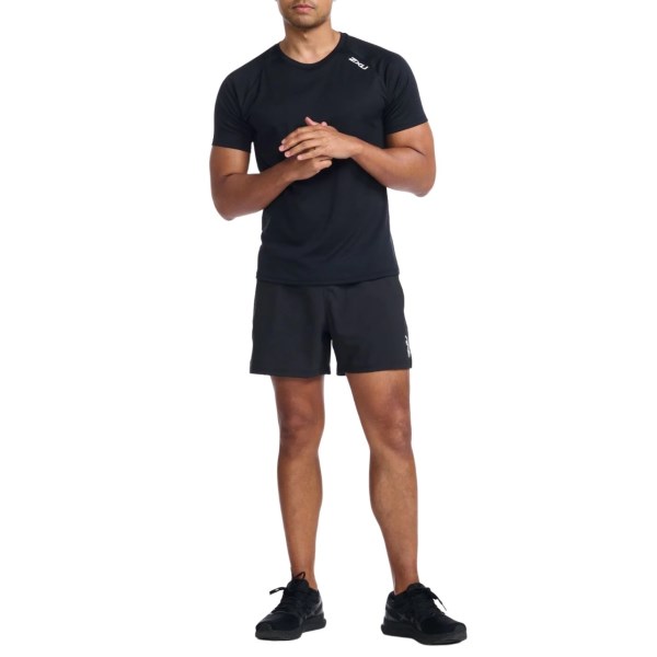 2XU Aspire Mens Running T-Shirt - Black/White