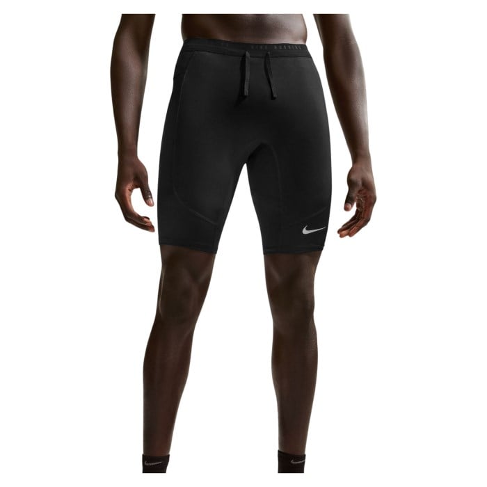 Nike Stride Dri-FIT Mens Half Length Running Tights - Black/Reflective Silver