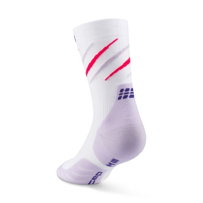 CEP Core Run Claws Mid Cut Womens Socks - White/Lilac