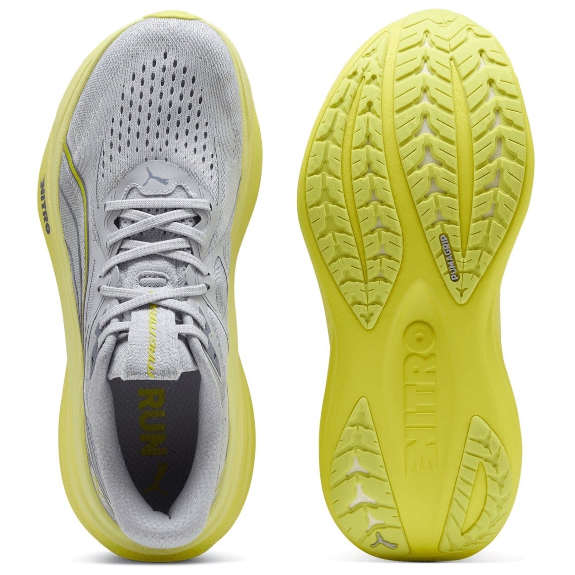 Puma MagMax Nitro 2 - Mens Running Shoes - Vibrant Silver/Lux Lime