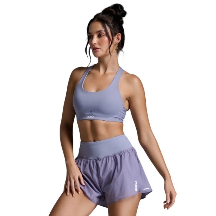2XU Aero Mesh Medium Impact Bra - Digital Lilac/White Reflective