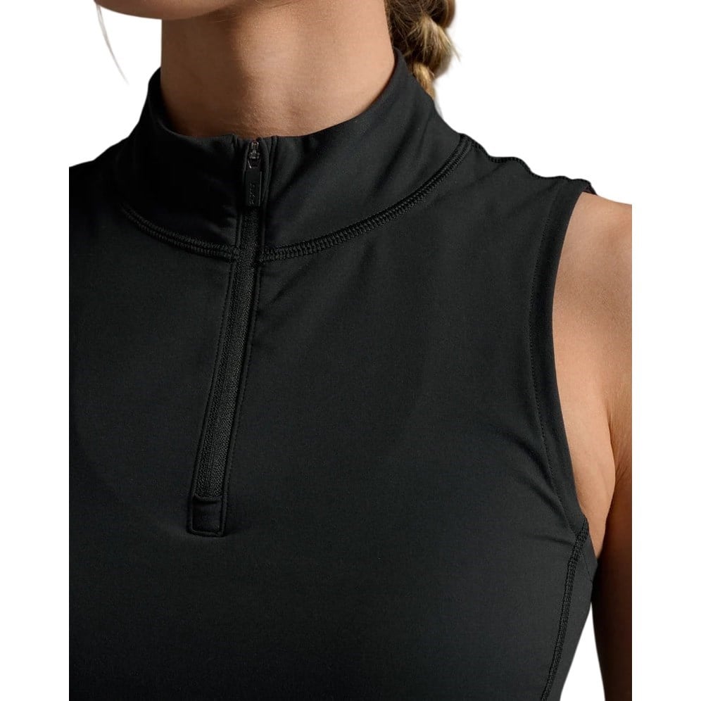 2XU Womens Form Soft Touch 1/2 Zip Tank - Black/Black