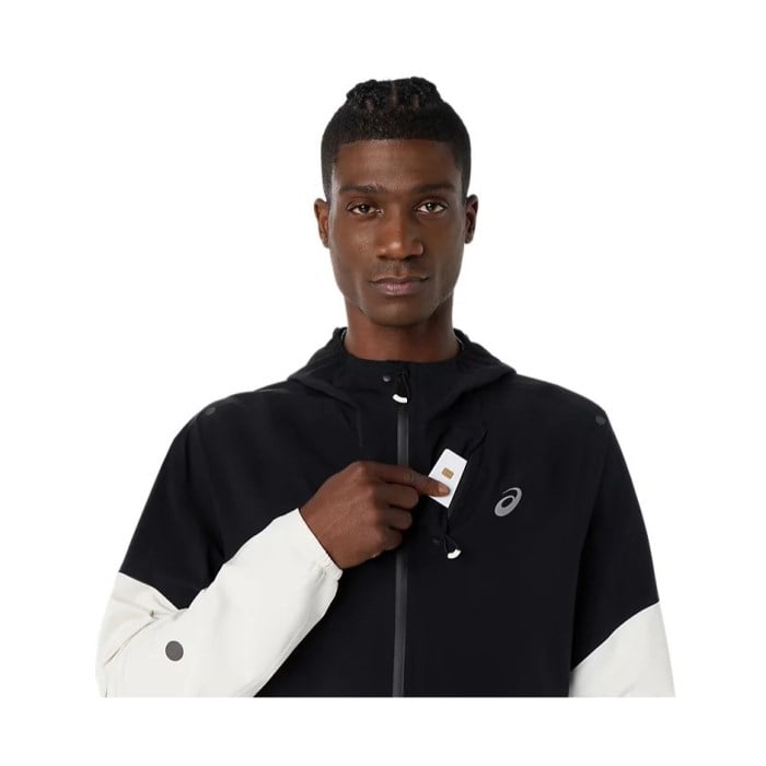 Asics MetaRun Legend Mens Running Jacket - Cream/Performance Black - image 4