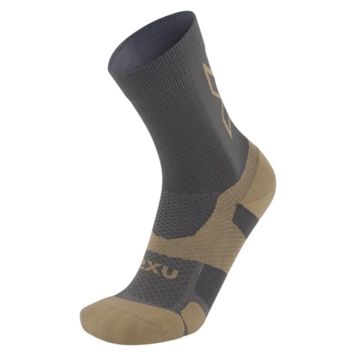 2XU Vectr Light Cushion Crew Running Socks - Turbulence/Pebble
