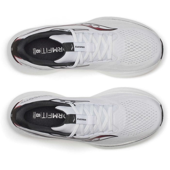 Saucony Ride 18 - Mens Running Shoes - White/Black