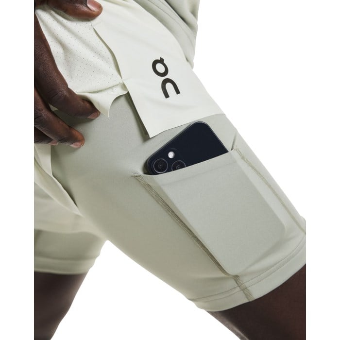 On Performance Mens 5 Inch 2-In-1 Running Shorts - Iceberg/Tin