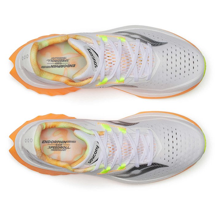 Saucony Endorphin Speed 4 - Mens Running Shoes - White/Peel