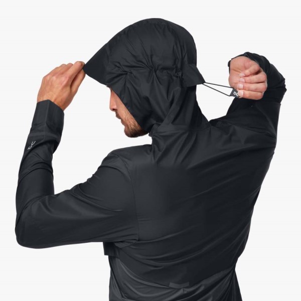 On Running Mens Weather Jacket - Black/Shadow