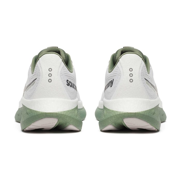 Saucony Ride 18 - Mens Running Shoes - White/Olivine