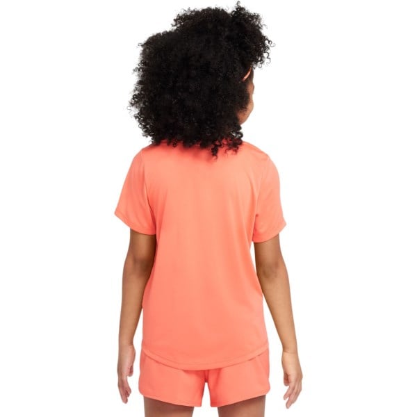 Nike Girls Dri-Fit Short Sleeved Top - Magic Ember/White