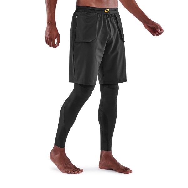 Skins Series-5 Travel and Recovery Mens Compression Long Tights - Black