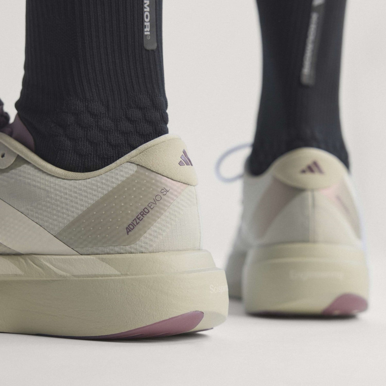 adidas Adizero Evo SL Woven x H.Koumori - Mens Running Shoes - Putty Grey/Alumina/Shadow Fig