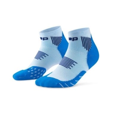 CEP Core Run Low Cut Mens Compression Socks - Blue/Ice