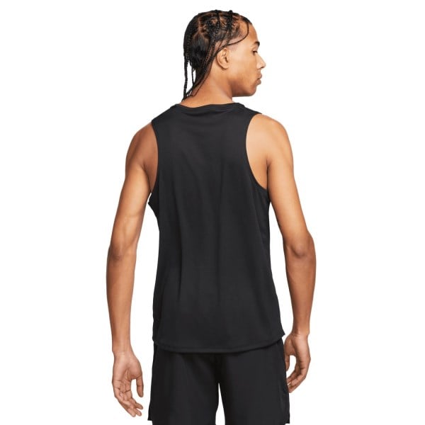 Nike Dri-Fit Miler Mens Running Tank Top - Black/Reflective Silver