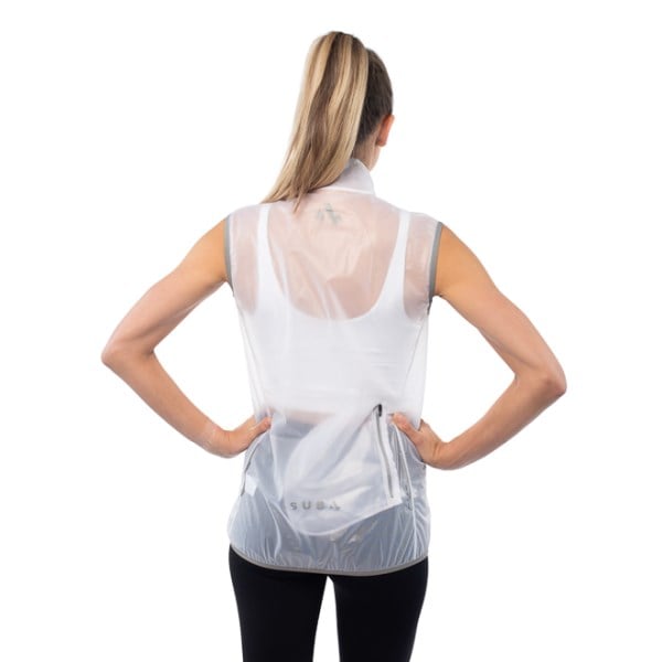 Sub4 Sleeveless Womens Running/Cycling Rain Vest - Clear