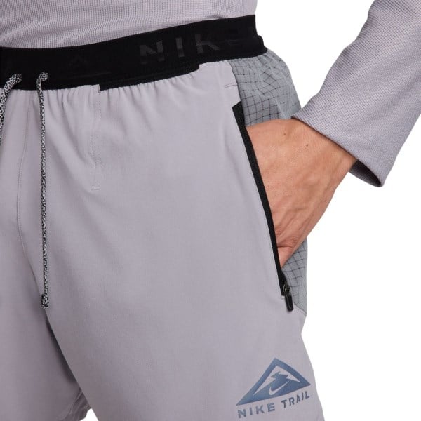 Nike Dri-Fit Second Sunrise 5 Inch Trail Running Shorts - Mens Cement Grey/Smoke Grey/Black - Cement