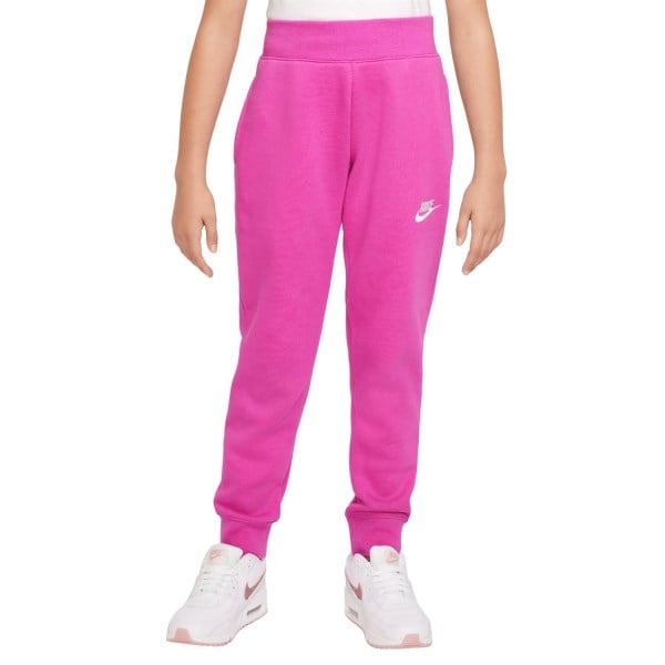 Nike Sportswear Club Fleece Kids Girls Track Pants - Active Fuchsia/White