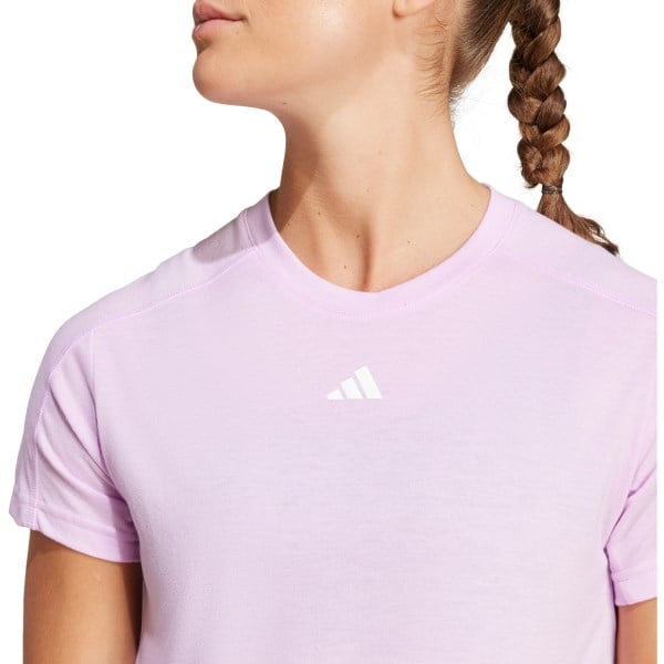 adidas AeroReady Training Essentials Womens Crewneck T-Shirt - Bliss Lilac/White