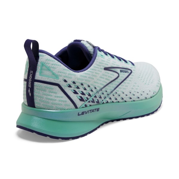 Brooks Levitate 5 - Womens Running Shoes - White/Navy Blue/Yucca