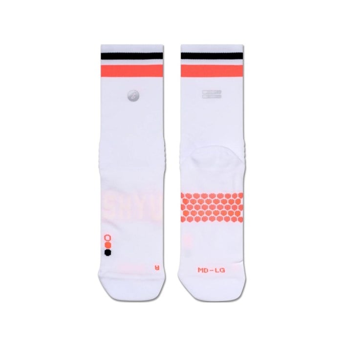 SHYU Quarter Crew Racing Socks - White/Scarlet/Black