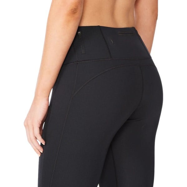 2XU Light Speed Mid-Rise Womens Compression Tights - Black/Gold Reflective Silver