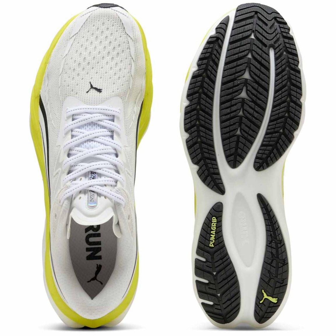 Puma Velocity Nitro 4 - Mens Running Shoes - Puma White/Lux Lime