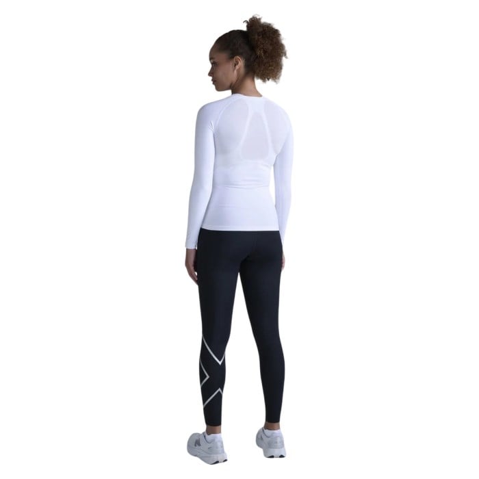 2XU Core Compression Womens Long Sleeve Running Top - White/White - image 6