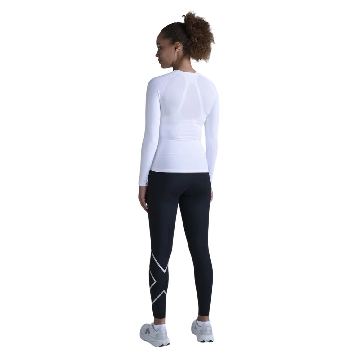 2XU Core Compression Womens Long Sleeve Running Top - White/White - image 6