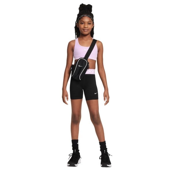 Nike Pro Kids Girls Training Shorts - Black/Doll/White