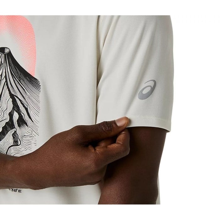 Asics Fujitrail Logo Mens Running T-Shirt - Cream - image 6