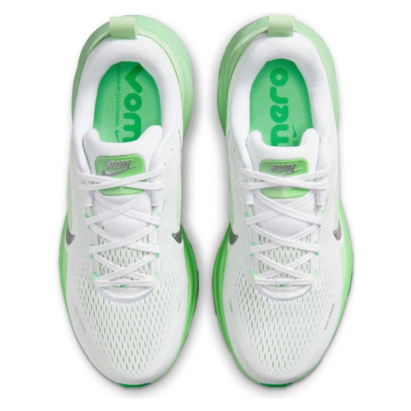 Nike Vomero 18 - Womens Running Shoes - White/Silver Metallic/Illusion Green - image 3