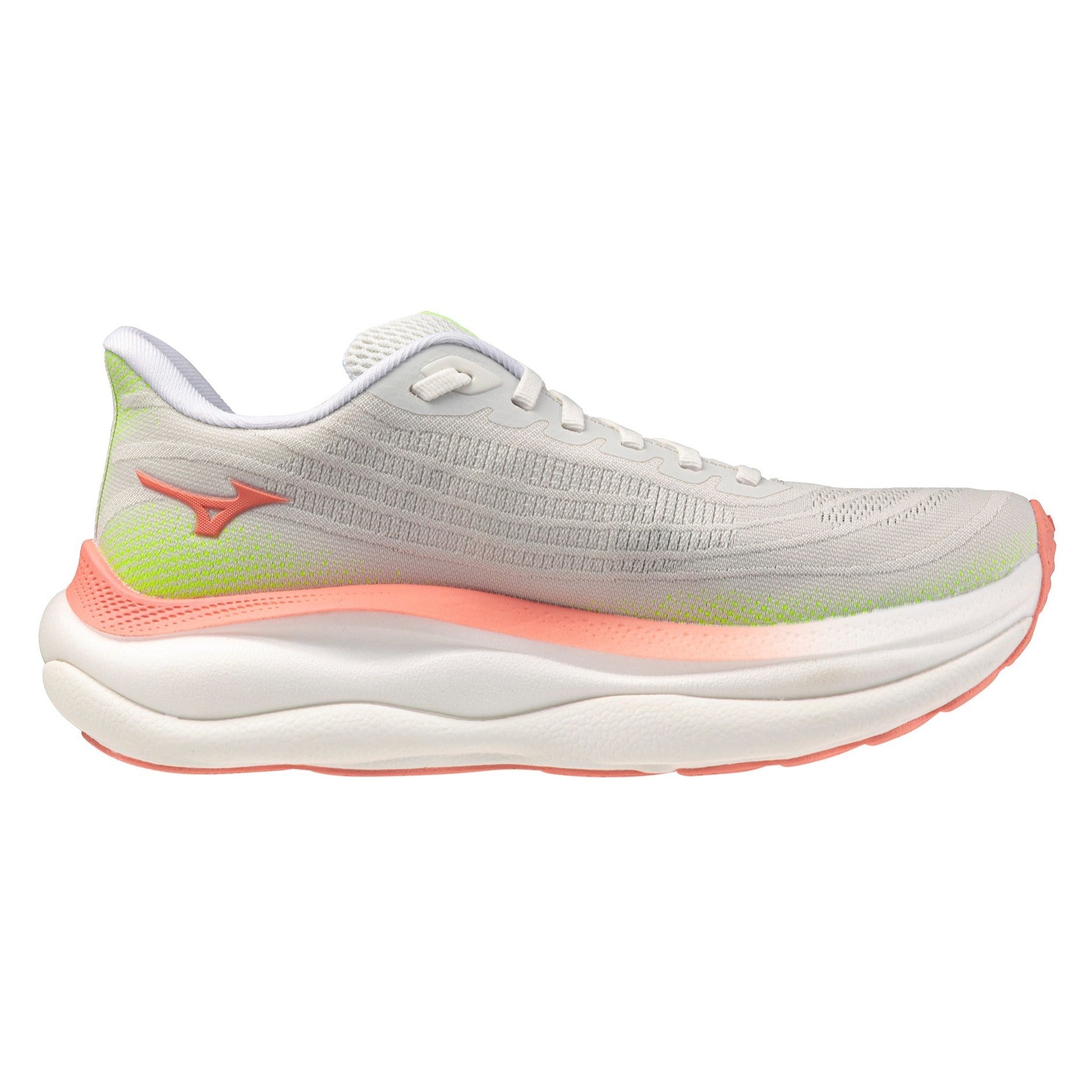 Mizuno Wave Sky 9 - Womens Running Shoes - White/Desert Flower/Lime Pulp - image 3