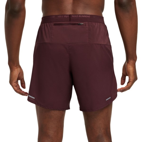 Nike Mens Stride Dri-Fit 7 inch Breif Lined Running Shorts - Burgundy Crush/Black/Reflective Silver