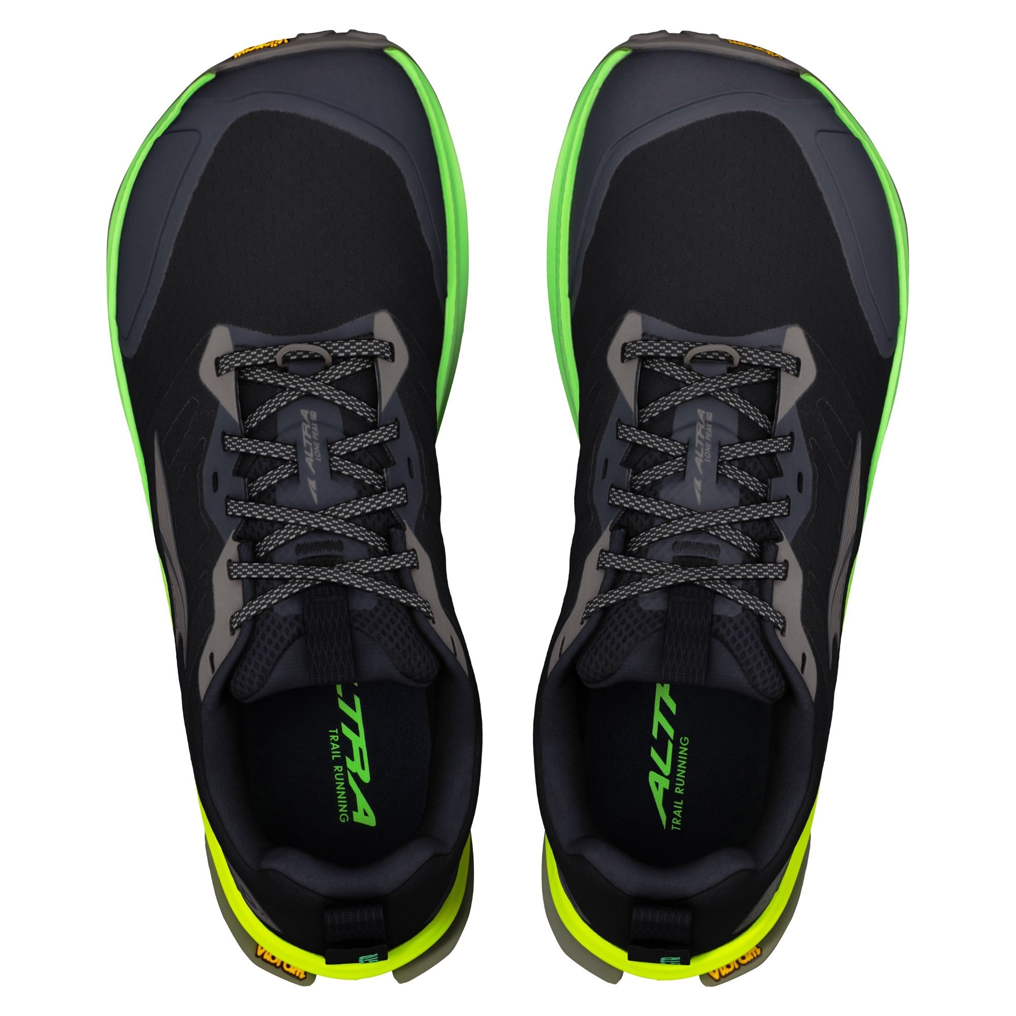 Altra Lone Peak 9+ - Mens Trail Running Shoes - Black Dark Gull Gray/Green Gecko - image 5