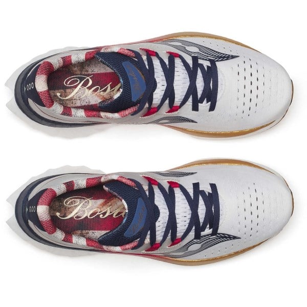 Saucony Endorphin Speed 4 Boston - Womens Running Shoes - White/Navy