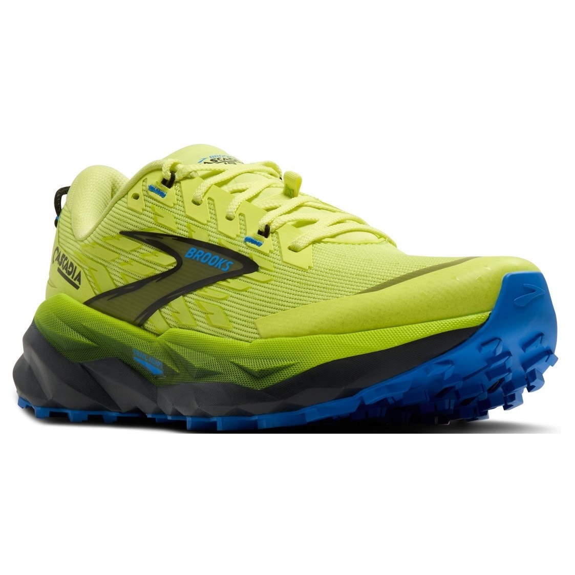Brooks Cascadia 19 - Mens Trail Running Shoes - Sunny Lime/Black/Blue